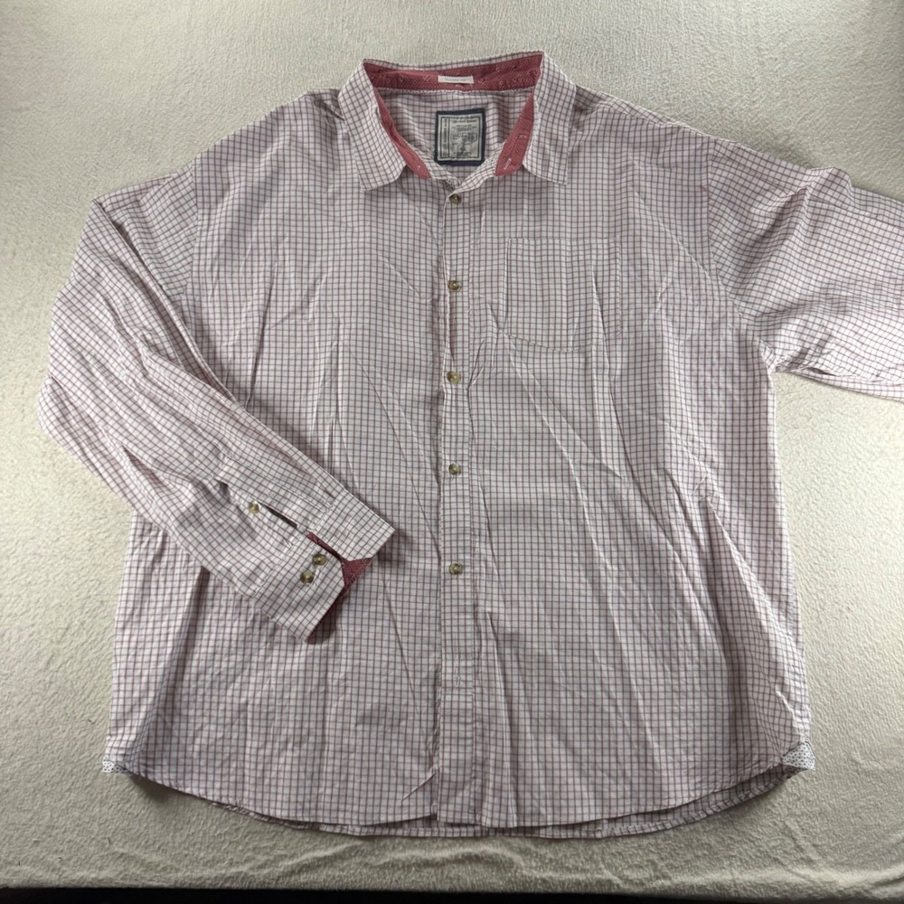 Alexander‎ Julian Mens 4X Classic Fit Gingham Dress Shirt Long Sleeve Red White